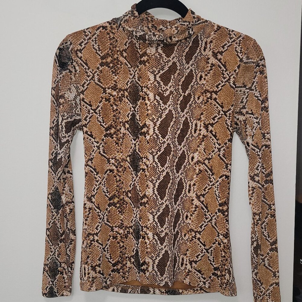 NINE WEST sheer snake skin top